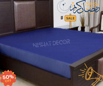 Water Proof Mattress Cover  - Blue - Terry Cotton
